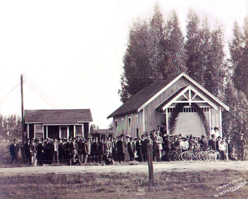 The Wintersburg Japanese Mission and manse (parsonage), circa 1910, in Wintersburg Village (Huntington Beach), California.