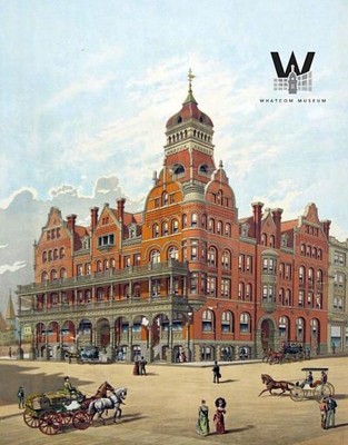 Poster of the Fairhaven Hotel, circa 1890. This is similar to what the hotel looked like when Mark Twain in 1895.