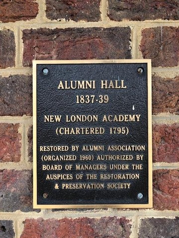 Presently the main historic structure has this Alumni Plaque. March 2019. 