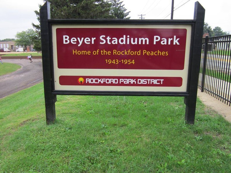 The new sign at Beyer Stadium upon its rededication in August 2015