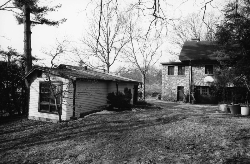 South side of the house, showing the playhouse built by the Biggs family 