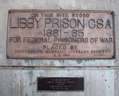 Libby Prison floodwall plaque