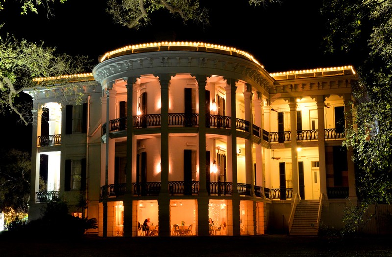 North Rotunda at night. Credit: Nottoway Plantation