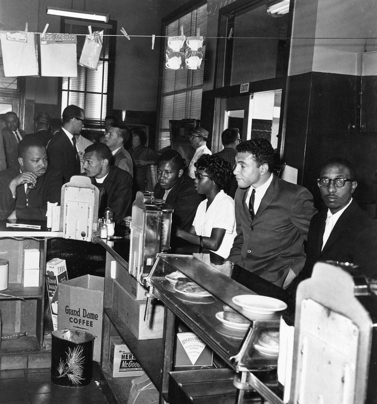 Black Freedom Riders have breakfast at a lunch counter in the bus station in Montgomery, Ala., on May 24, 1961. It was the first time the eating facilities were used by Black travelers. The group was preparing to board buses bound for Jackson, Miss.