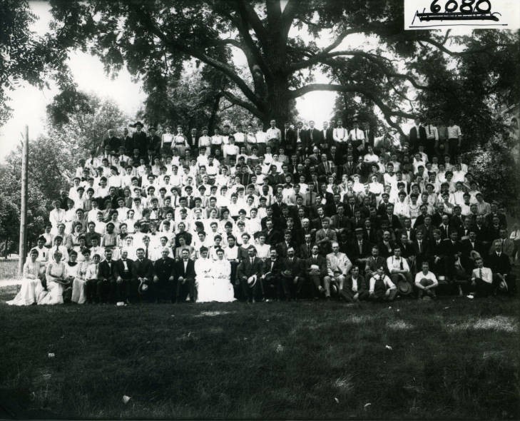 A group photo of the class of 1904 in the Normal School. 