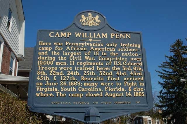 Camp William Penn was created in June of 1863 and was the first and biggest military training camp for African American troops in the country.