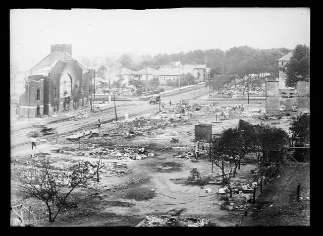 A view of the destruction.