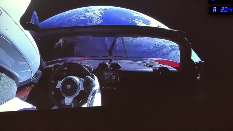 "Starman" the mannequin that is sitting in the Telsa Roadster that was launched into space