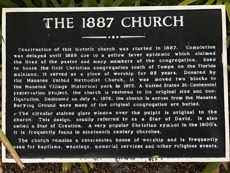 1887 Church Historical Marker