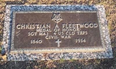 Grave marker for Christian Fleetwood in National Harmony Memorial Park