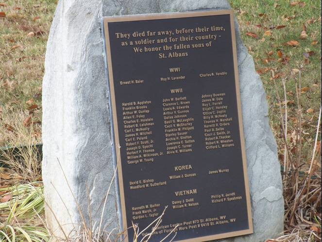 War Memorial at Ordinance Park- St. Albans soldiers killed in wars