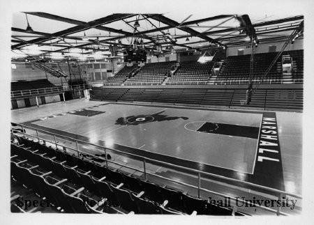 Interior of Memorial Field House after being remodeled, October 1977