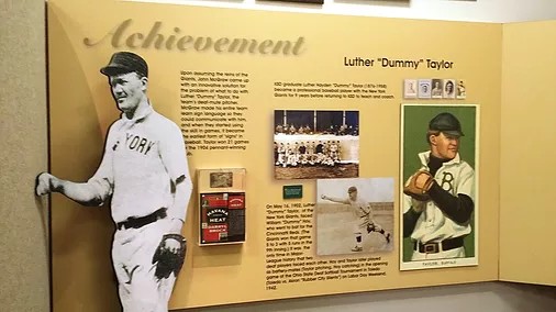 Exhibit about Luther Taylor, New York Giants' Deaf pitcher from Olathe