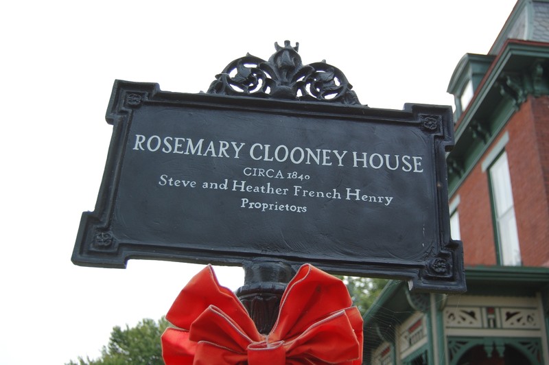 A sign marking the Rosemary Clooney House. 