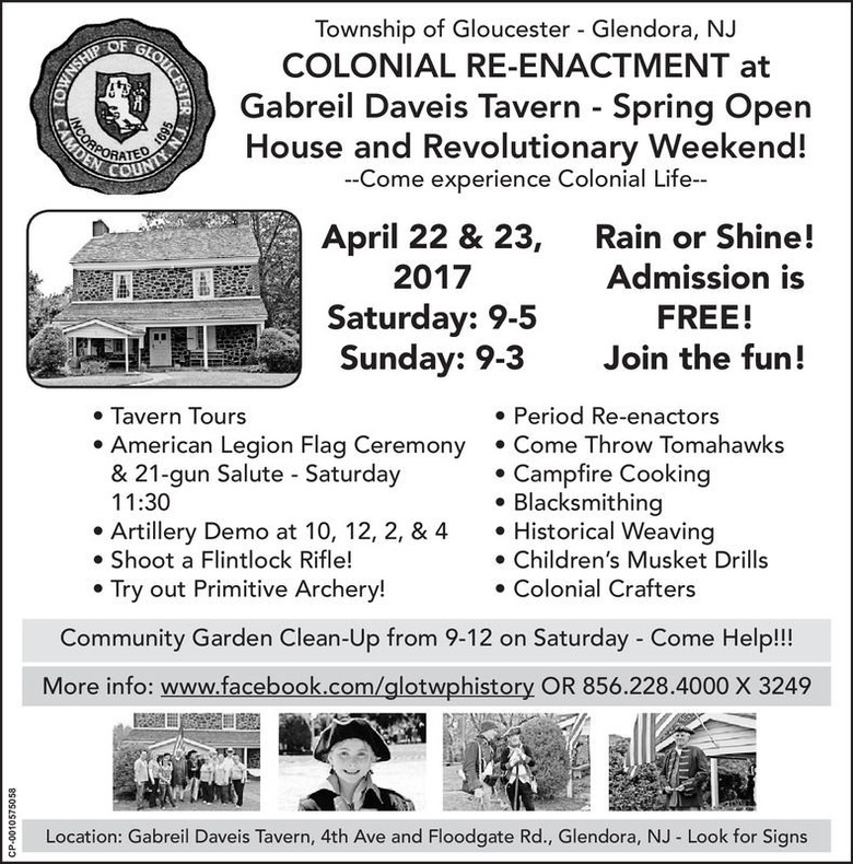 A flyer advertising the tavern's colonial re-enactment weekend from 2017.