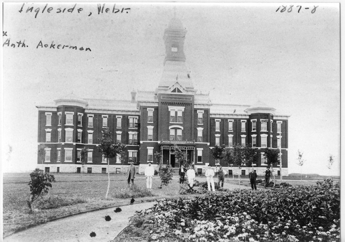 The Hospital for the Incurable Insane in 1887-1888. The facility's first building. Courtesy of: Adams County Historical Society 