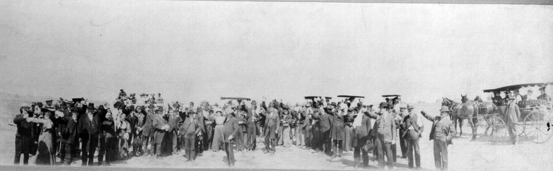 Waiting for the first train at Huntington Beach in 1904. Source: City of Huntington Beach archives.