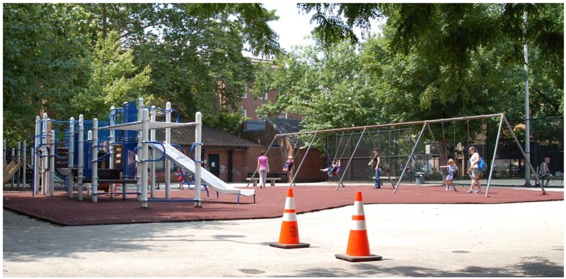 Photograph of the Weccacoe Playground proper, which is located to the northeast of the actual burial ground