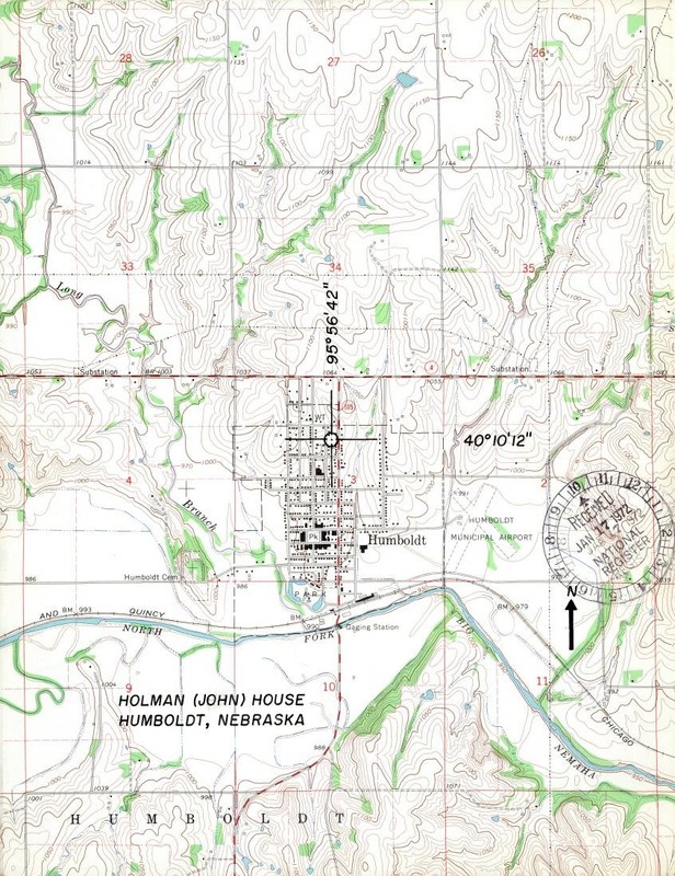 Nebraska State Historical Society map of Humboldt 1972.