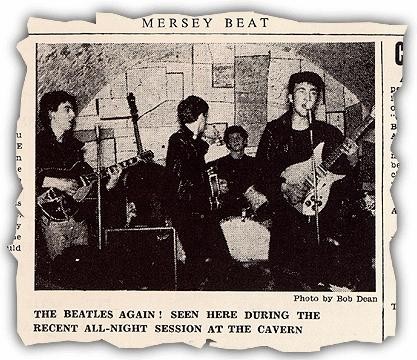 A newspaper clipping from The Mersey Beat, a music publication in Liverpool, England in the early 1960s