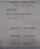 Men who served in Desert Strom, Iraqi Freedom, Lebanon, Grenada, and Panama