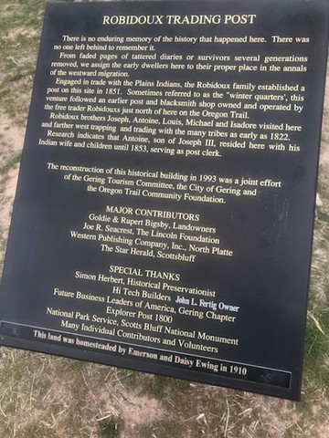 Robidoux Post Tribute plaque located in front of post