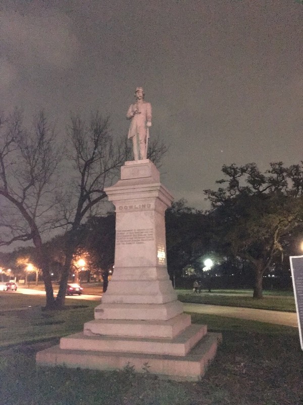 Richard Dowling Statue at entrance to Hermann Park