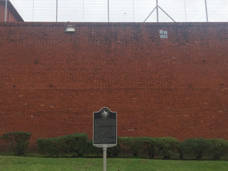 North-side wall along with Texas state historical marker