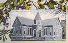 A postcard from 1907 featuring the library