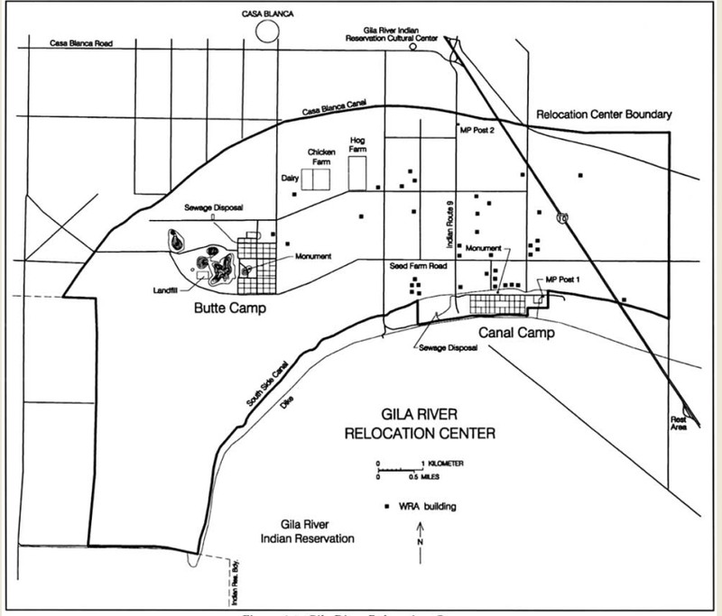 Gila River Relocation Center camp layout. Source: National Park Service.