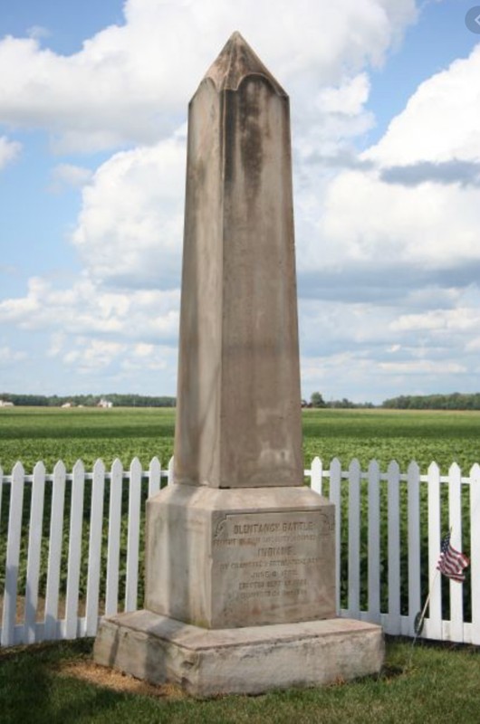 The Olentangy Battle Monument was dedicated in 1896 by the Crawford County Historical Society