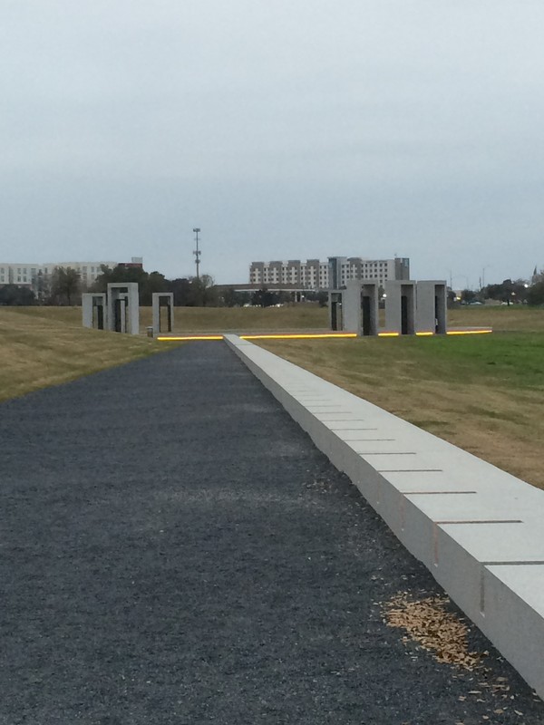 Each light in the indent in the marble on the right signifies every year the bonfire was lit, with the exception of 1963 when John F. Kennedy was assassinated.