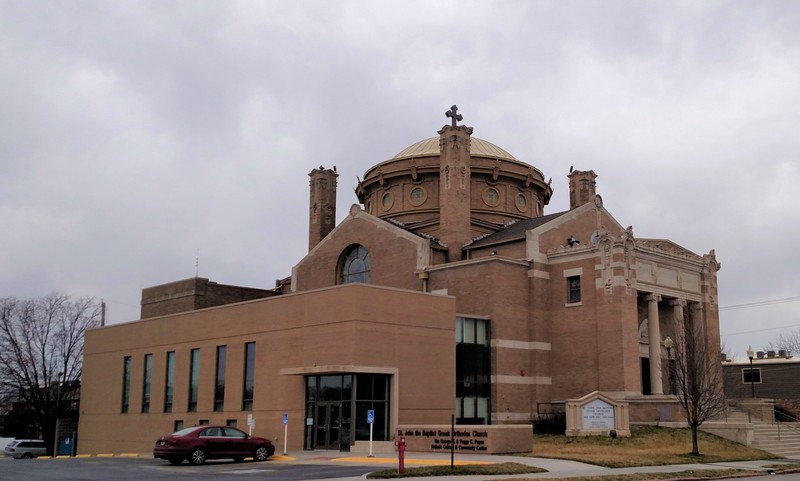 St. John's, as seen from the intersection of Jackson Street and Park Avenue.