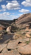 Ground view in the middle of Enchanted Rock dome and Little Rock dome.