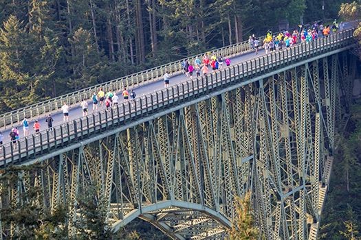 The bridge, which consists of two spans, was built in the mid-1930s and is 1,487 feet long.