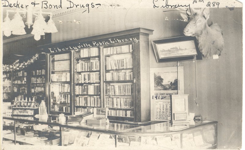 Alpha Club Library at the Decker & Bond Drug Store, circa 1910