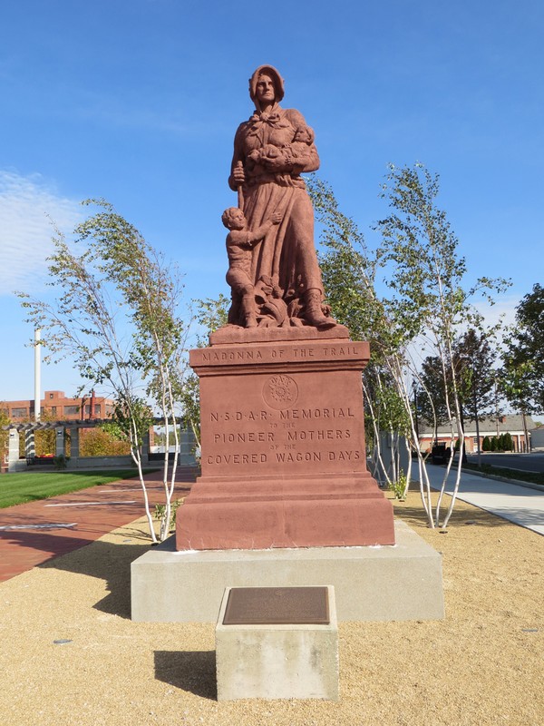 Madonna of the Trail statue in 3rd location (2011-present): National Road Commons, Springfield, Ohio, 2012