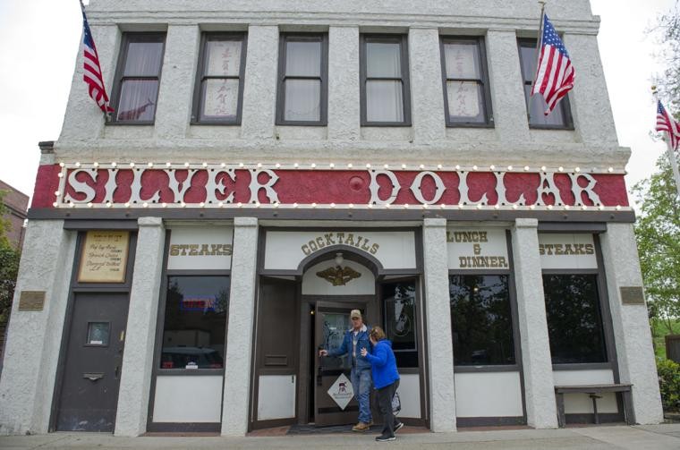 The two-story saloon is one of Marysville's oldest sites. Two plaques flanking the facade share additional moments in local history (photo Chris Kaufman/Appeal-Democrat).