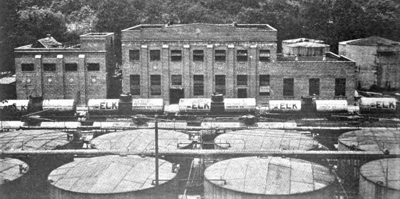 Elk Refinery train cars.