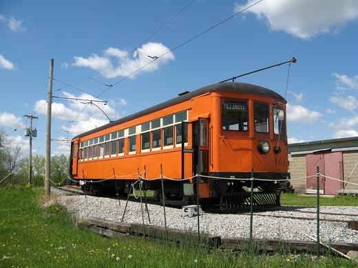 One of fourteen trolleys on display at the Rochester Museum of Transportation.