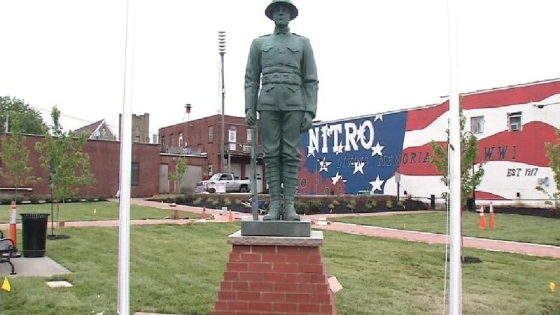 World War I Doughboy statue located in NItro's Living Memorial Park on the corner of 21st Street and 2nd Avenue.