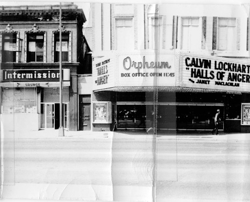 The Orpheum marquee in 1970