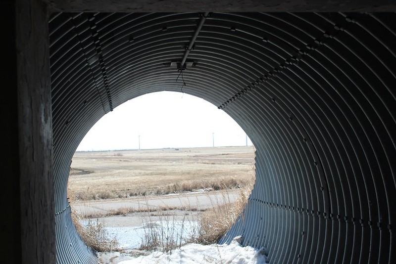 Escape tube from missile building.