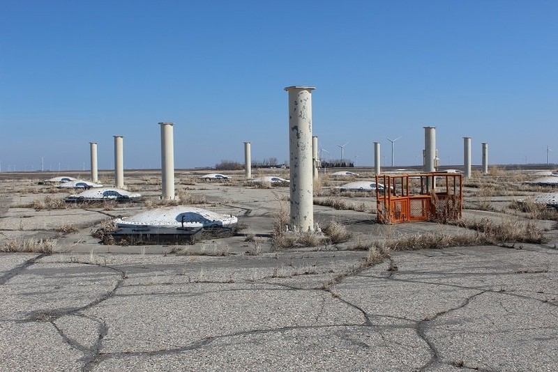 Spring silos.  These short-range missiles would explode out of these fiberglass covers and intercept enemy missiles.