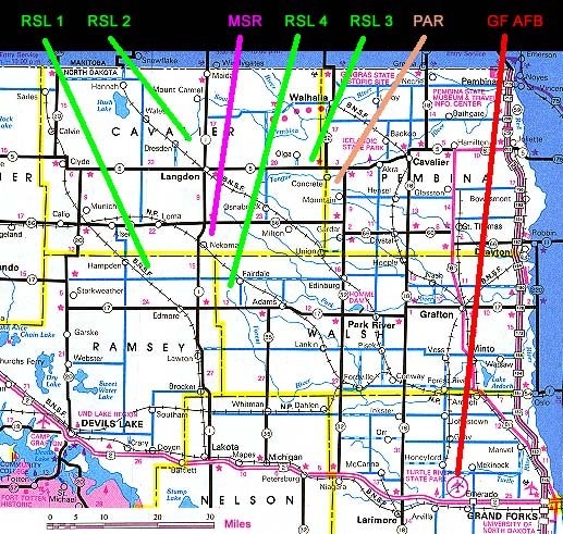 RSL (Remote Sprint Launch) sites which are located 25 miles in each direction from the Safeguard Comples.