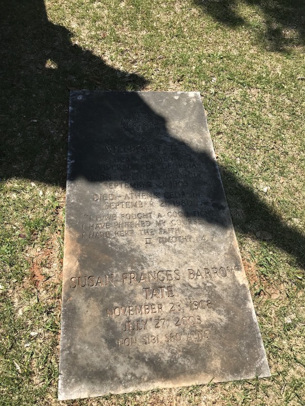 University of Georgia Dean William Tate grave site 