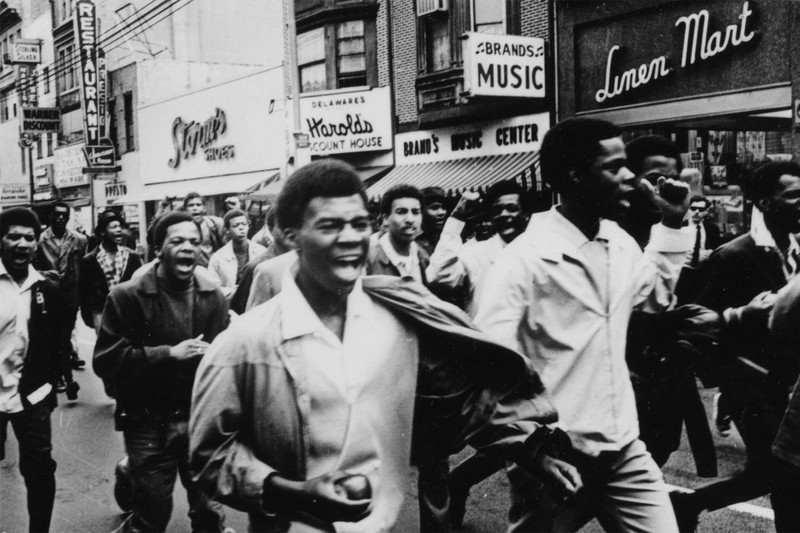 Marchers on Wilmington's Market Street