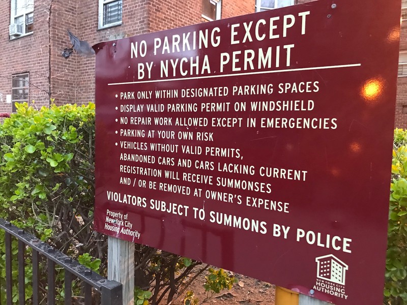 A sign displaying the rules of NYCHA (Picture taken by Matthew Martinez)