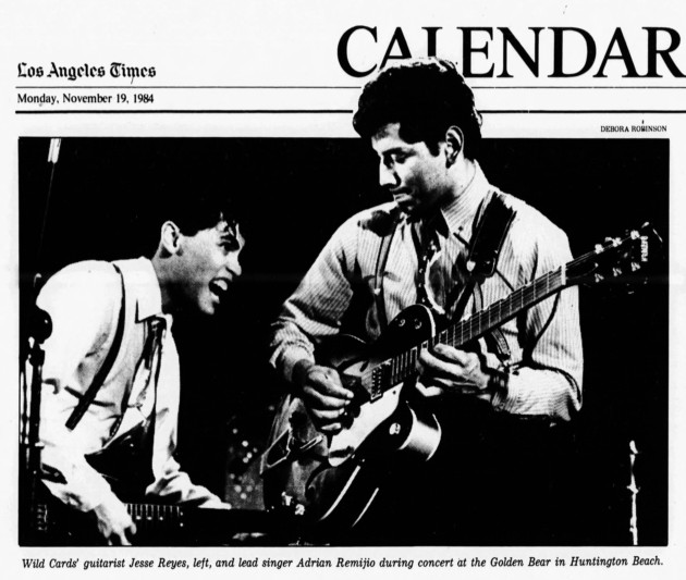 Local band, the Wild Cards performed at the Golden Bear in 1984 and opened for Los Lobos that same year. Source: Los Angeles Times, November 19, 1984