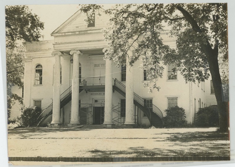 Reynolds Hall in 1974, with its staircase under construction. 